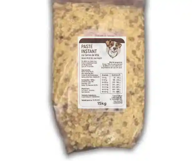 Paste Instant Cu Carne de Vita pentru Caini - 15 kg Bestseller
