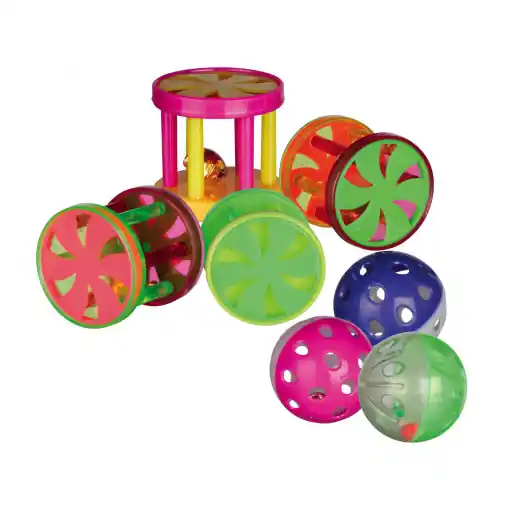 Jucarie Pentru Pisici, Minge Sau Rola, Plastic, Cu Sunet, 4.5 cm Mai ieftin