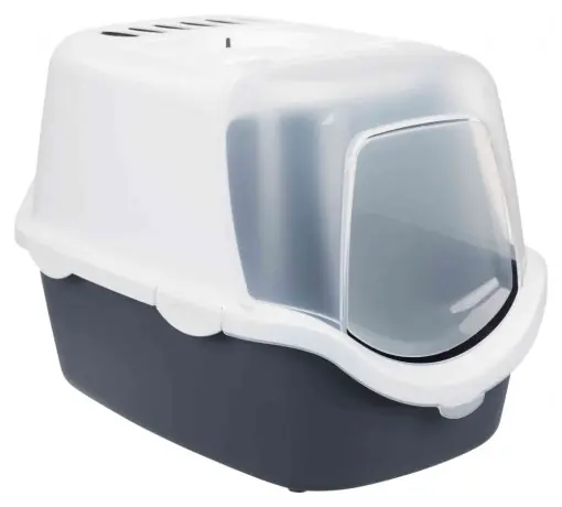 Cumpără online Litiera Vico Open Top, cu Capac si Lopatica, 40 x 40 x 56 cm, Albastru/Alb