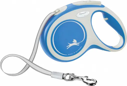 Lesa Retractabila Comfort, Banda, Culoare Albastru, Marime M, Dimensiune 5 m/Pana la 25 kg Nu rata