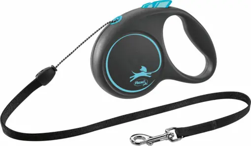 Reduceri Lesa Retractabila Black Design, Snur, Culoare Albastru, Marime S, Dimensiune 5 m/Pana la 12 kg