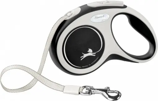 Lesa Retractabila Comfort, Banda, Culoare Negru, Marime S, Dimensiune 5 m/Pana la 15 kg Retur gratuit