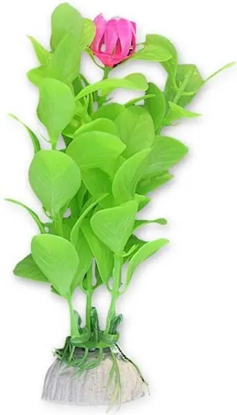 Planta Artificiala Pentru Acvariu, 10 cm, Verde Cu Roz Cumpără online