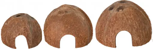 Cel mai vândut Set 3 Casute Nuci De Cocos, Pentru Rozatoare/Reptile, 8/10/12 cm