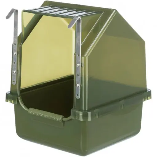Cadita Acoperita pentru Pasari, Plastic, 16 x 22 x 16 cm, Verde Ofertă limitată