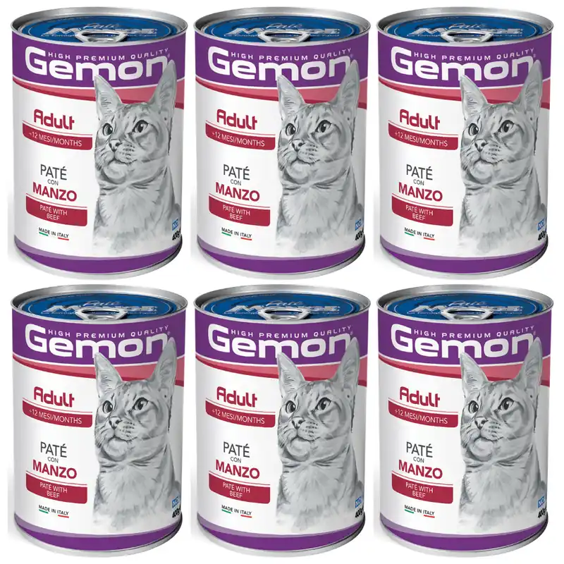 Reducere de preț GENOM Cat Adult Paté cu Vită – Set Conserve Hrană Umedă Completă pentru Pisici Adulte, 6x400 g