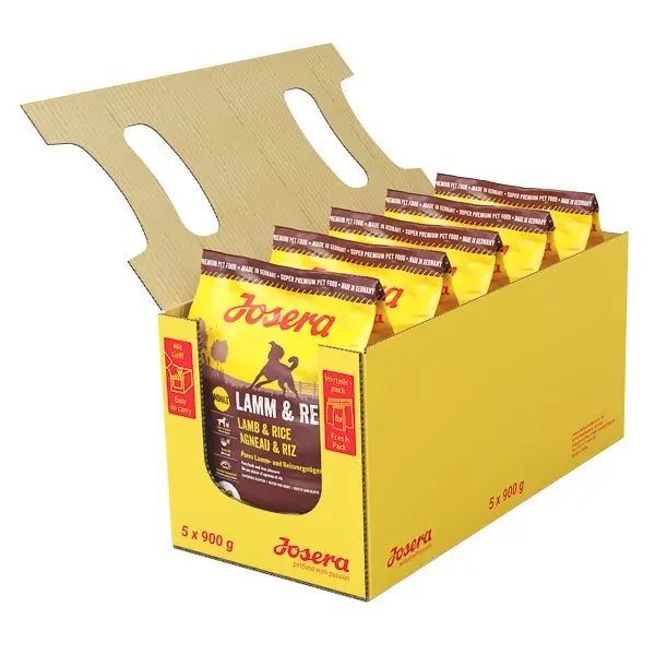 Vezi acum JOSERA cu Miel si Orez, Set 5x900 g – Hrană Uscată Premium pentru Câini Adulți, Usor digerabila și cu un Conținut Energetic Echilibrat