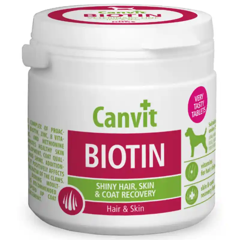 CANVIT Biotin for Dogs 100 g – Supliment pentru Caini, Piele Sănătoasă și Blană Strălucitoare Mai ieftin