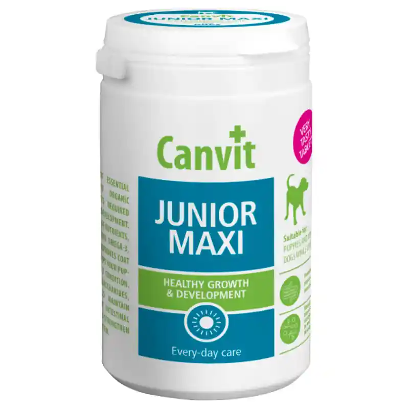 CANVIT Junior MAXI for Dogs 230 g – Supliment cu Vitamine si Minerale pentru Cateii de Talie Mare, Crestere Sanatoasa si Dezvoltare Armonioasa Chilipir