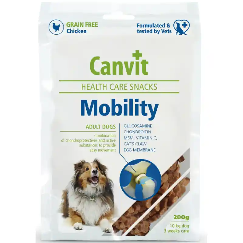 CANVIT Health Care Snack Mobility for Dogs 200 g – Recompensă Funcțională pentru Câini, Articulații Sănătoase și Mobilitate Cumpărături sigure
