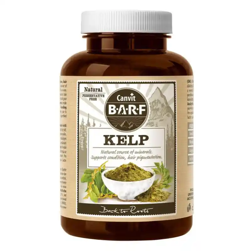 Ofertă exclusivă CANVIT BARF Kelp 180 g – Supliment Natural cu Alge Marine pentru Caini si Pisici, Sustine Pigmentatia Blanii si Sanatatea Generala