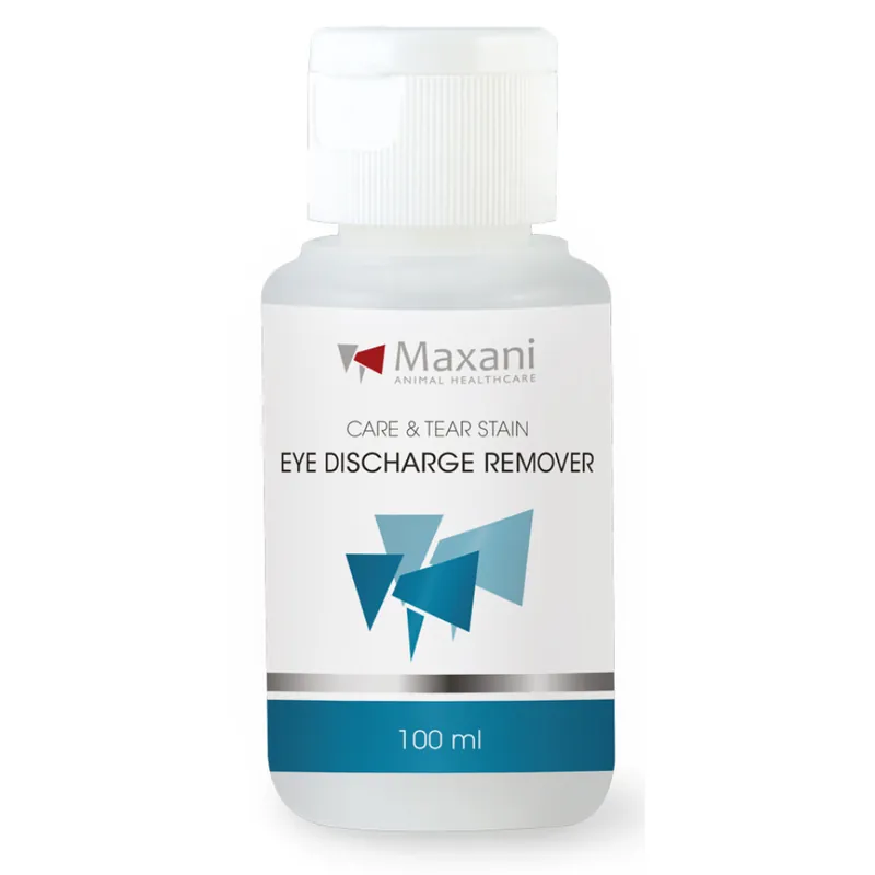 Reducere extra MAXANI Eye Discharge Remover 100 ml – Solutie Delicata pentru Curatarea Petelor de Lacrimi si a Secretiei Oculare la Caini si Pisici
