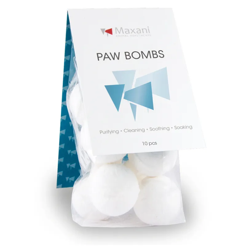 Retur gratuit MAXANI Paw Bombs 10 buc – Bile Efervescente pentru Ingrijirea Labutelor Cainilor, cu Musetel, Galbenele si Sare din Marea Moarta