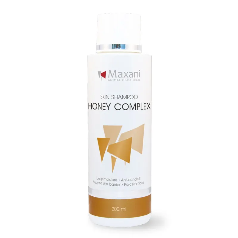 Preț promoțional MAXANI Honey Complex Skin Shampoo 200 ml – Sampon Dermatologic Hidratant cu Miere, Propolis si Aloe Vera pentru Caini si Pisici cu Piele Uscata, Sensibila sau Usor Iritabila