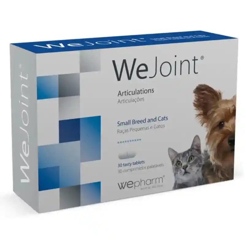 Super ofertă WePHARM WeJoint Small Breeds & Cats 30 Comprimate – Supliment cu Glucozamina, Condroitina si MSM pentru Sustinerea Articulatiilor la Caini de Talie Mica si Pisici
