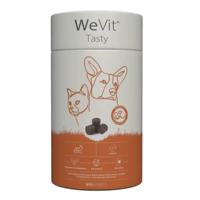 WePHARM WeVit Tasty 30 Comprimate – Supliment Multivitaminic pentru Energie, Apetit si Convalescenta la Caini si Pisici Reducere extra