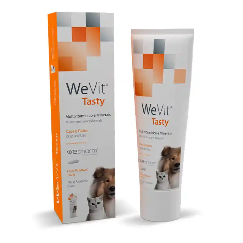 WePHARM WeVit Tasty Pasta 100 g – Supliment Multivitaminic pentru Energie, Apetit si Convalescenta la Caini si Pisici Nu rata