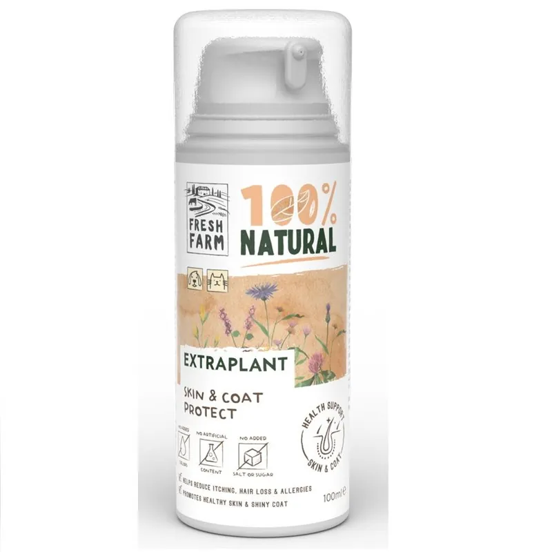 FRESH FARM Extraplant Skin & Coat Protect 100 ml - Supliment Fitonutritional pentru Piele Sanatoasa si Blana Stralucitoare la Caini si Pisici Reduceri