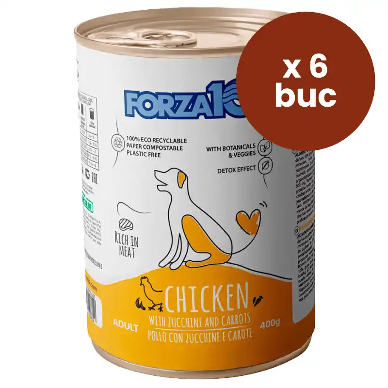FORZA 10 Maintenance cu Pui, Dovlecel si Morcov, 6x400 g – Multipack Hrana Umeda Completa pentru Caini Adulti Reducere