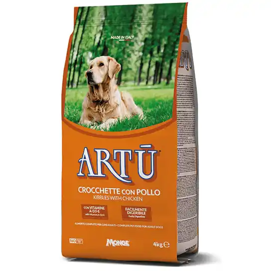 Cel mai vândut MONGE Artu Croquettes cu Pui 20 kg Hrana Uscata Completa pentru Caini Adulti Digestie Usoara si Vitalitate Zilnica