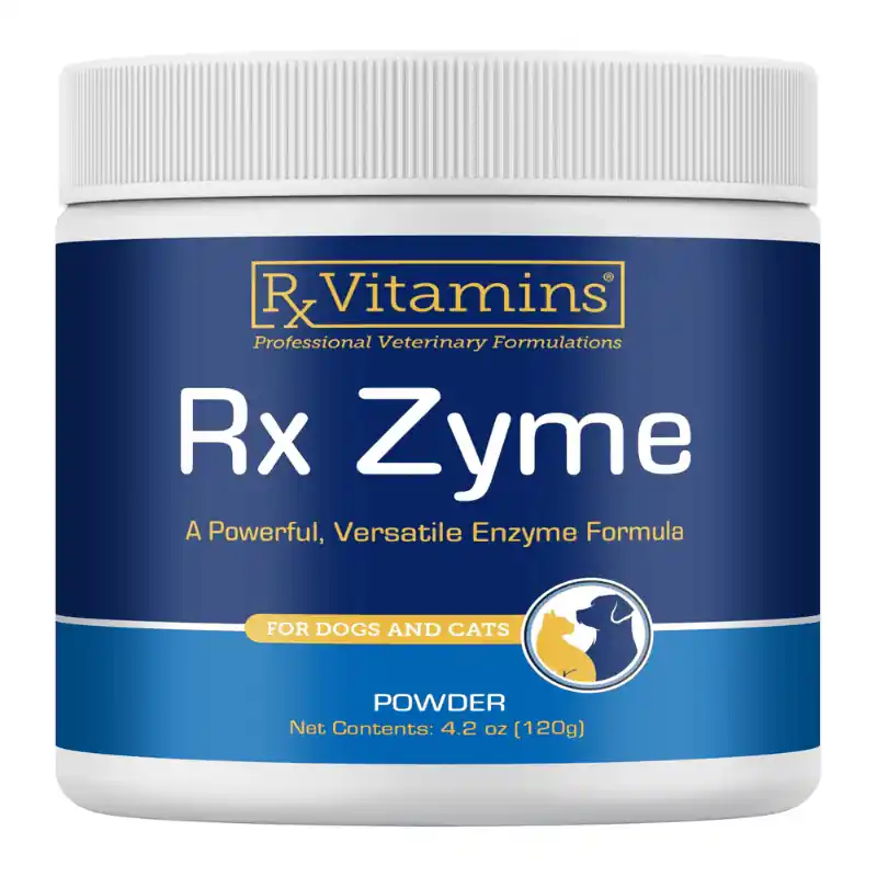 Rx VITAMINS Rx Zyme 120 g Supliment Enzimatic pentru Digestie Optima si Sanatate Intestinala la Caini si Pisici Ofertă specială