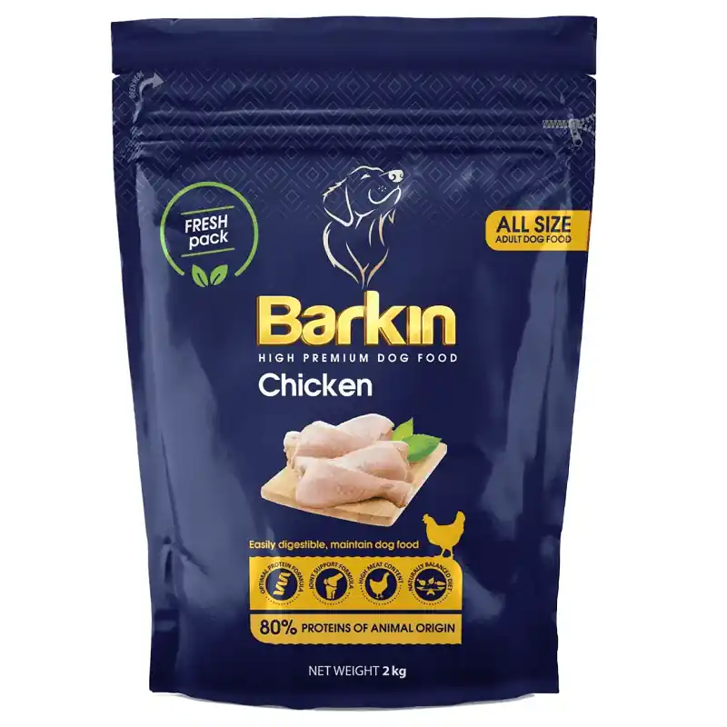 BARKIN Adult All Size cu Pui 2 kg Hrana Uscata Premium pentru Caini Adulti Digestie Optima si Suport Articular Disponibil imediat