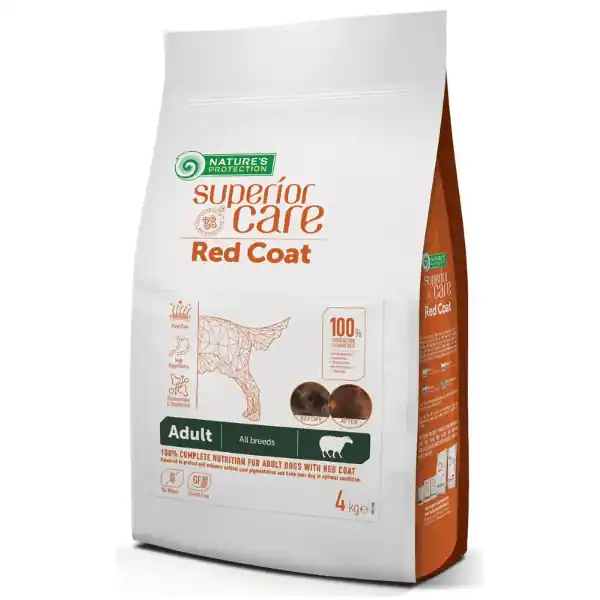 Preț mic NATURE‘S PROTECTION Superior Care Red Coat Grain Free Adult All Breeds cu Miel 10 kg Hrana Uscata fara Cereale pentru Caini Adulti cu Blana Roscata sau Maronie