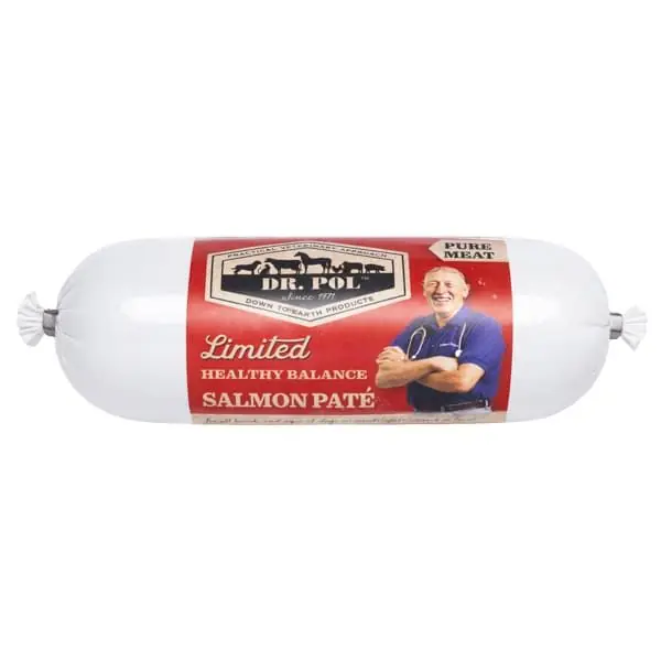 DR. POL Dog Pate cu Vita si Somon 650 g Hrana Umeda Complementara fara Cereale cu 90% Carne pentru Caini Ofertă exclusivă