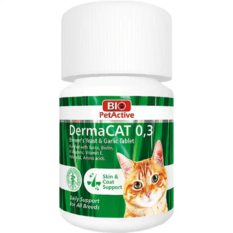 BIO PetActive DermaCAT 0.3, 75 Tablete Supliment cu Drojdie de Bere si Usturoi pentru Pisici Suport pentru Piele, Blana si Digestie Cumpără acum