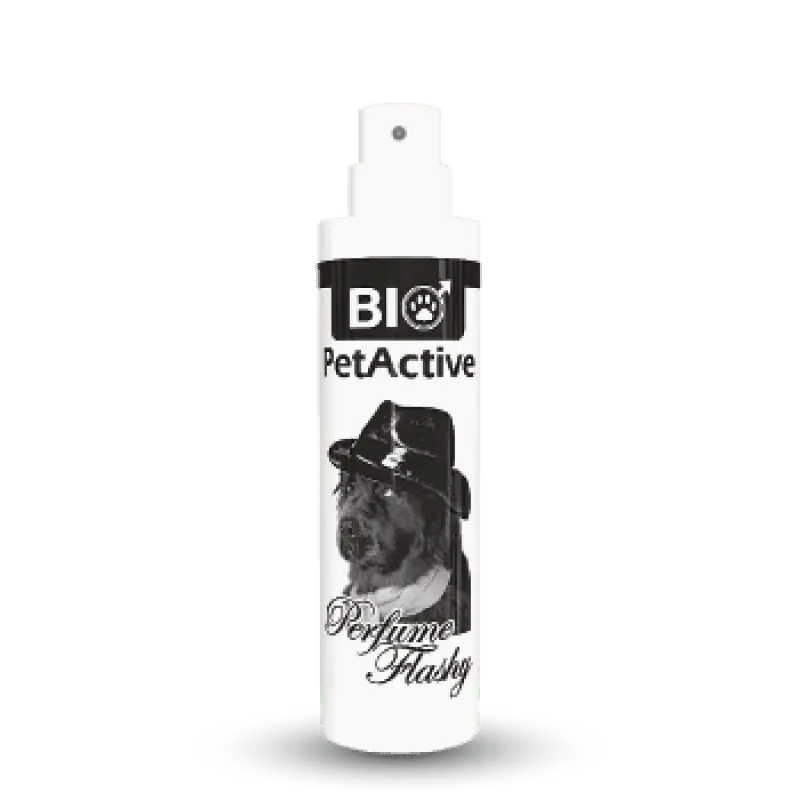 BIO PetActive Perfume Flashy 50 ml Parfum pentru Caini (masculi) cu Esenta de Violeta de Parma Improspatare Eleganta si Miros de Durata Promoție