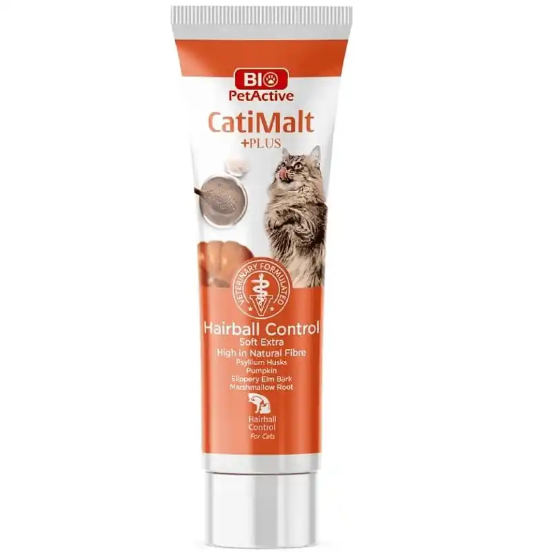 BIO PetActive Catimalt Paste 100 ml Pasta Hairball Control pentru Pisici Suport pentru Digestie si Prevenirea Formarii Ghemotoacelor de Par Ofertă de sezon