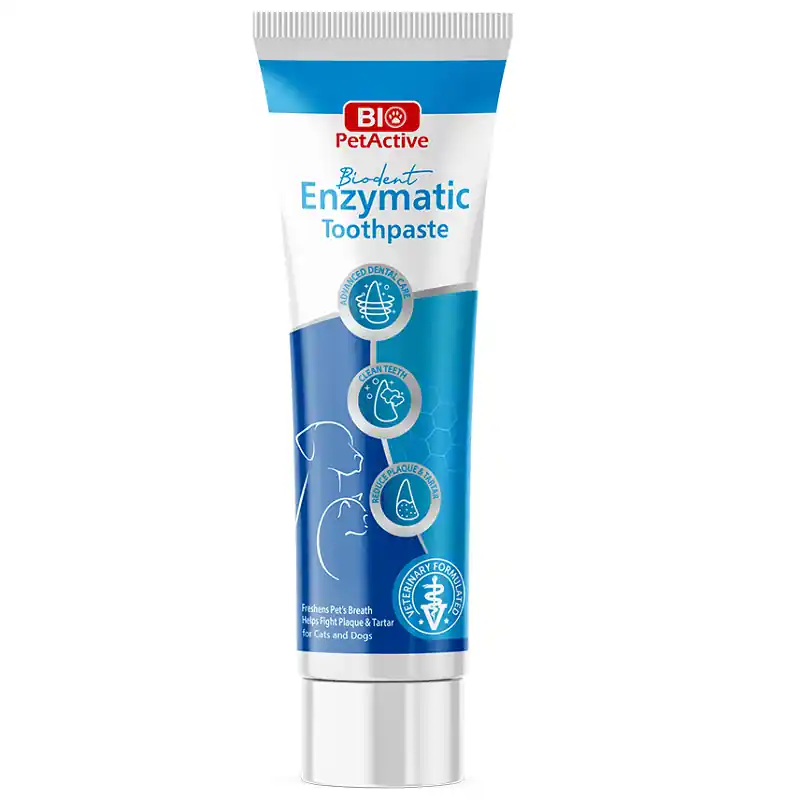 Cumpără acum BIO PetActive Biodent Enzymatic Toothpaste 100 ml Pasta de Dinti Enzimatica pentru Caini si Pisici Reduce Placa, Tartrul si Improspateaza Respiratia