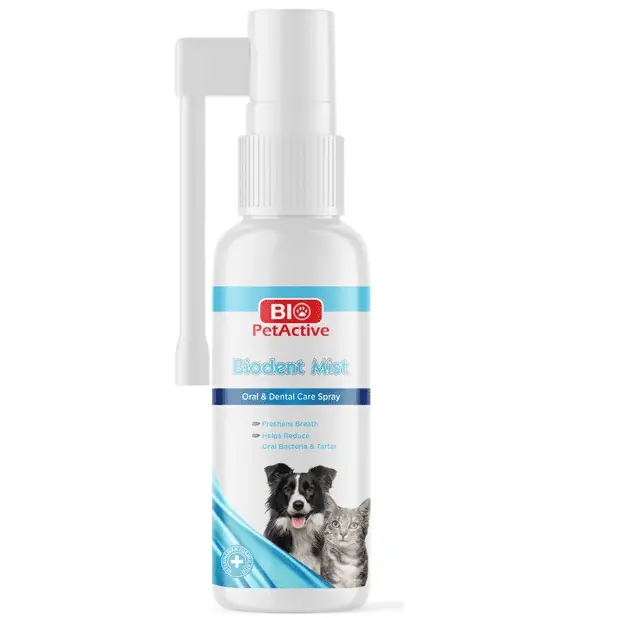 Vezi acum BIO PetActive Biodent Mist Spray 50 ml Spray pentru Ingrijire Orala si Dentara la Caini Improspateaza Respiratia si Reduce Placa Bacteriana