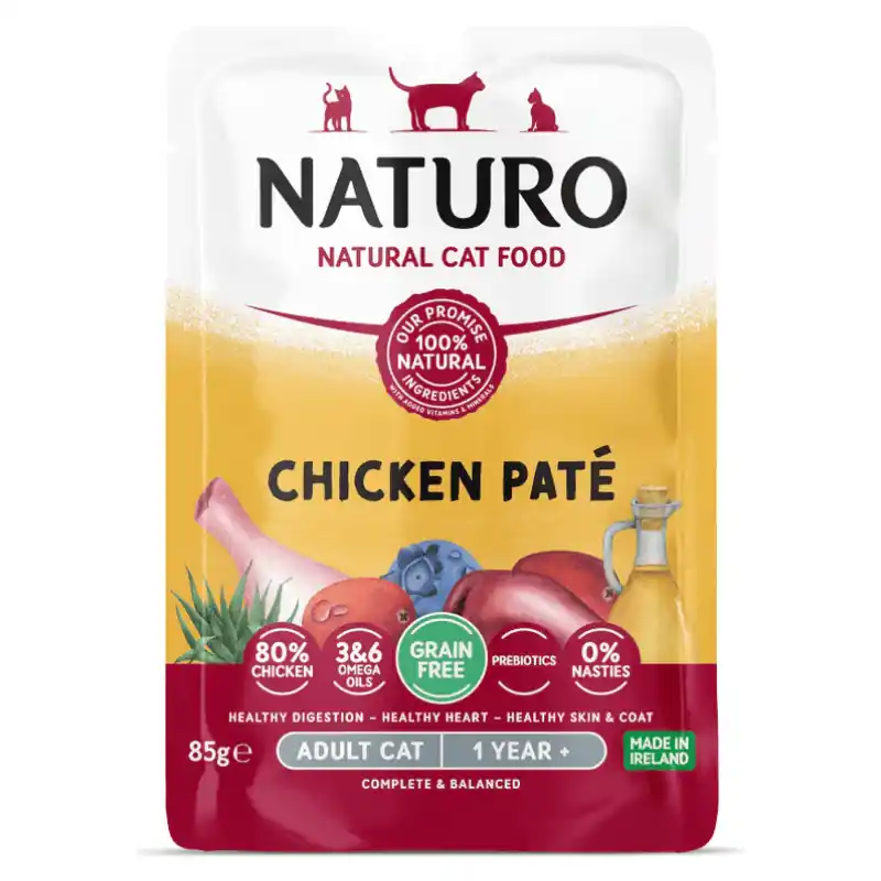 Cel mai bun preț NATURO Adult Cat Grain Free Pate cu Pui 85 g Hrana Umeda Completa fara Cereale 100% Naturala pentru Pisici Adulte