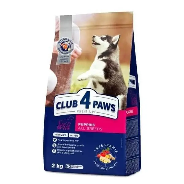 CLUB 4 PAWS Puppy All Breed cu Pui 2 kg Hrana Uscata Premium pentru Pui de Catel si Juniori Reduceri