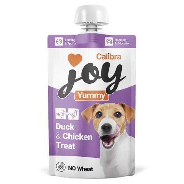 CALIBRA Joy Dog Yummy Duck & Chicken Treat 100 g Recompensă Cremoasă cu Rață și Pui Pentru Câini Reduceri