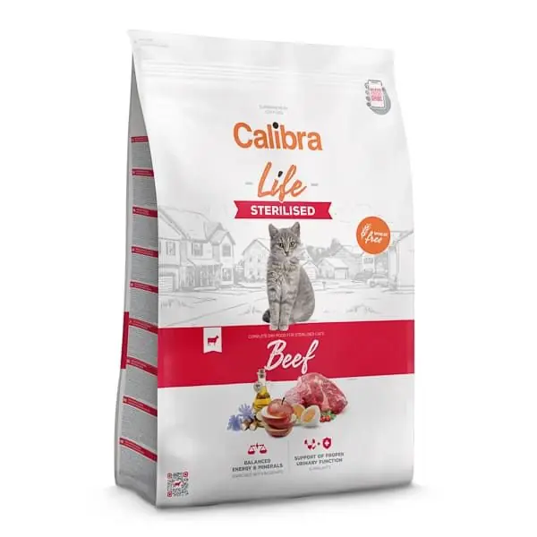 Nu rata CALIBRA Cat Life Sterilised cu Vită 1.5 kg Hrană Uscată Superpremium fără Grâu pentru Pisici Sterilizate