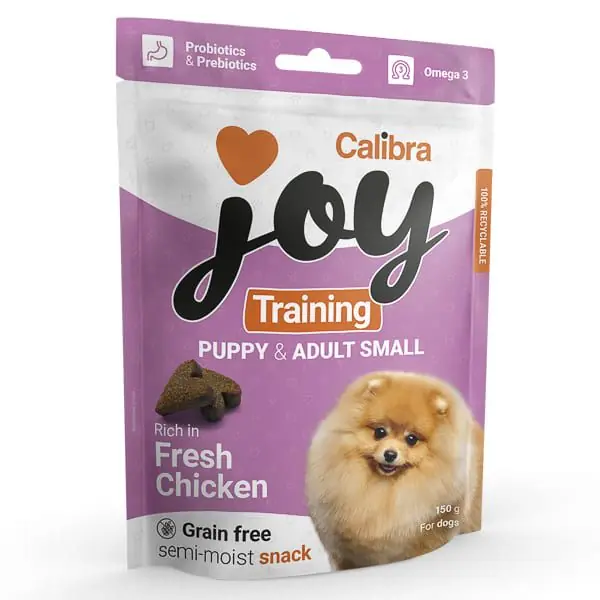 Promoție CALIBRA Joy Dog Training Puppy & Adult Small cu Pui 150 g Recompense Monoproteice fără Cereale pentru Căței și Adulți de Talie Mică