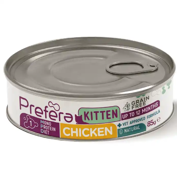 PREFERA Monoprotein Diet Kitten cu Pui 85 g Hrana Umeda Monoproteica Fara Cereale Pentru Pisoi Ofertă limitată