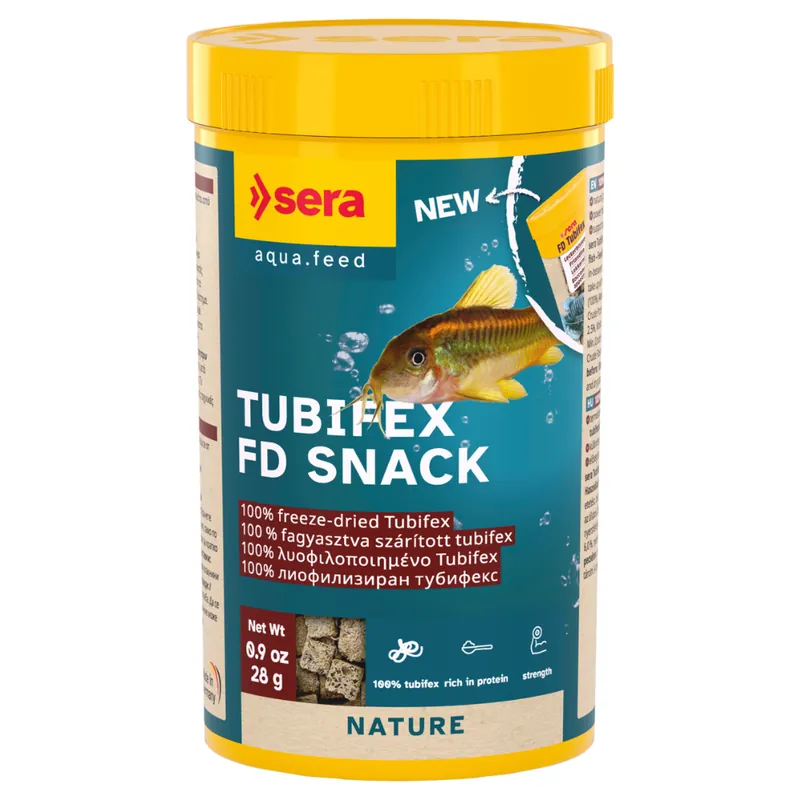 Premium SERA FD Tubifex Nature, Hrana 100% Naturala Pentru Pesti de Acvariu, 250ml