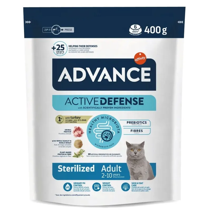 ADVANCE Sterilized Adult, cu Curcan, Hrana Uscata Pisici Sterilizate Castrate, 400g Premium
