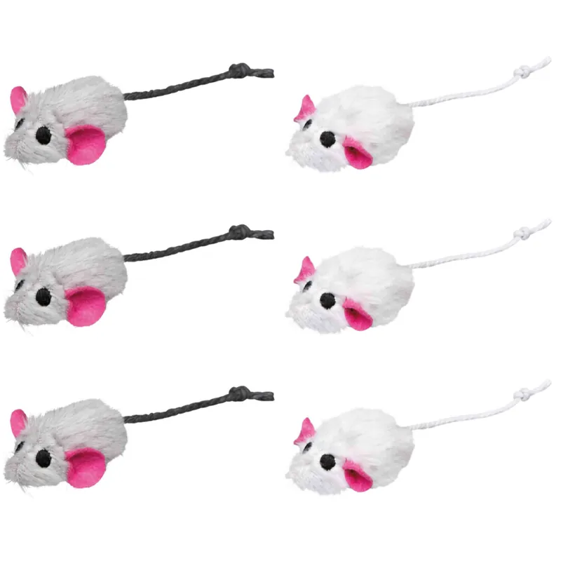 Retur gratuit Set 6 Soricei din Plus, cu Catnip, Pentru Pisici, 5cm