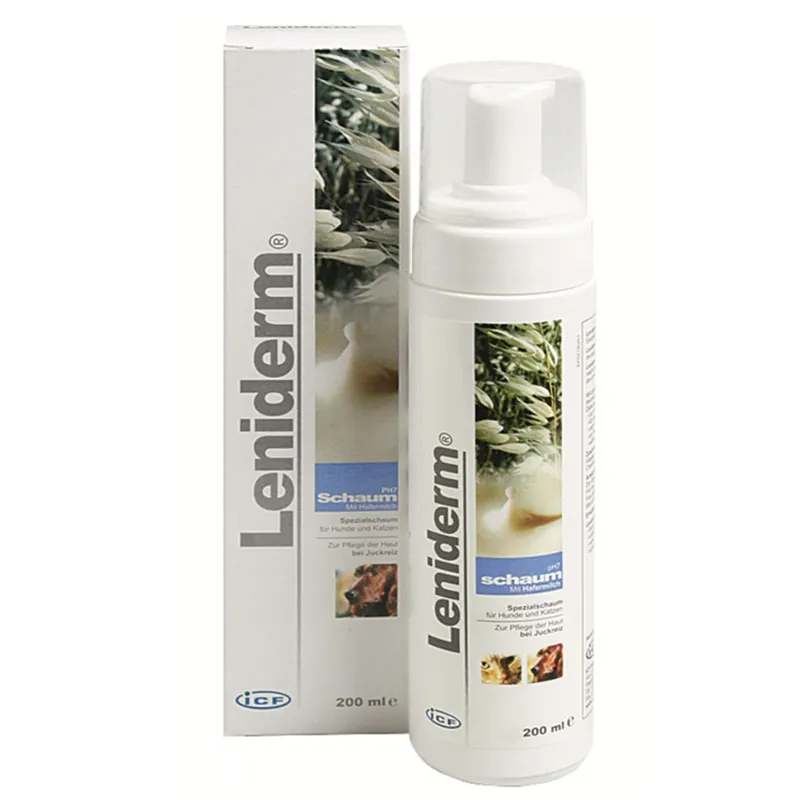 ICF LENIDERM Spuma Curatare Fara Clatire, cu Lapte de Ovaz, Caine / Pisica, Piele Sensibila sau Iritata, 200ml Ofertă specială
