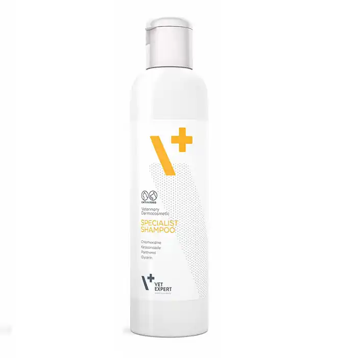 Cumpărături sigure VETEXPERT Sampon Specialist Pentru Caini si Pisici, cu Clorhexidina 3% si Ketoconazol 1%, Actiune Antimicrobiana si Antimicotica 250ml