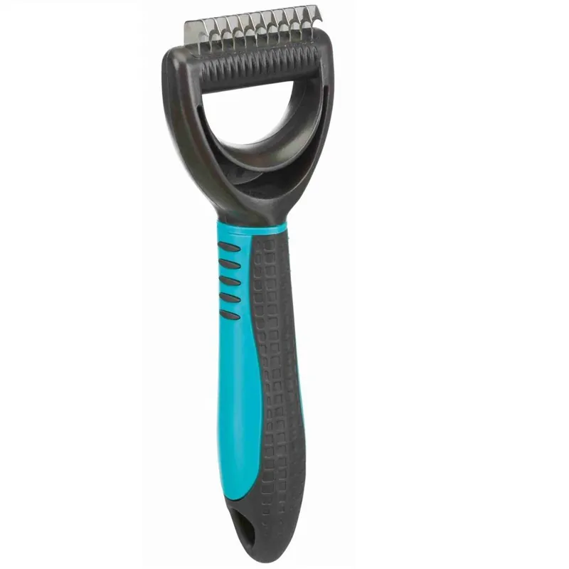 TRIXIE Descalcitor cu 11 Lame Late, Otel Inox, Pentru Blana Deasa, Greu de Pieptanat 6x18cm Plată sigură
