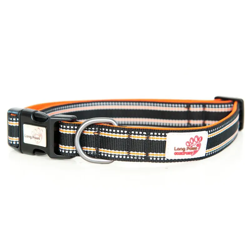 LONG PAWS Comfort Collection, Zgarda Pentru Caini, Silon Negru, Marime L 42-62cm Retur gratuit