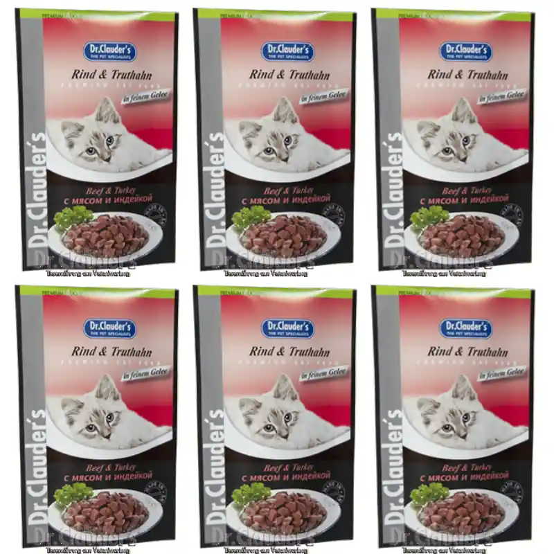 Cel mai bun preț DR. CLAUDER‘S, Vita si Curcan, Set Plicuri Hrana Umeda Pisici, 6x100g