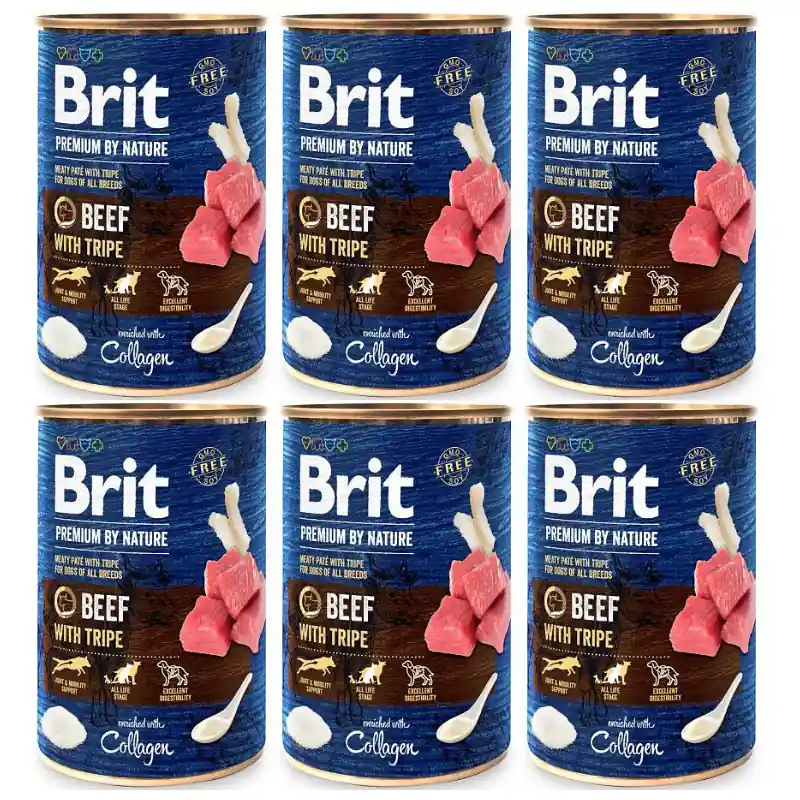 BRIT PREMIUM By Nature, Vita si Burta de Vita, Set Conserve Hrana Umeda Caine (pate) 6x400g Expediere rapidă