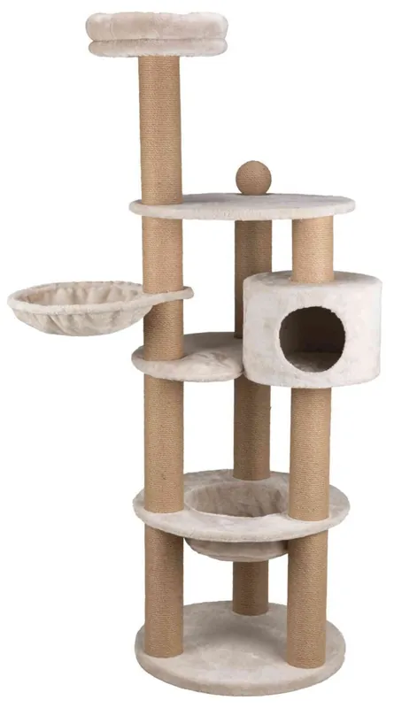 Cumpără online NIGELLA, Ansamblu de Joaca si Relaxare pentru Pisici, Sisal si Plus gri Deschis, Diametru 60cm Inaltime 177cm