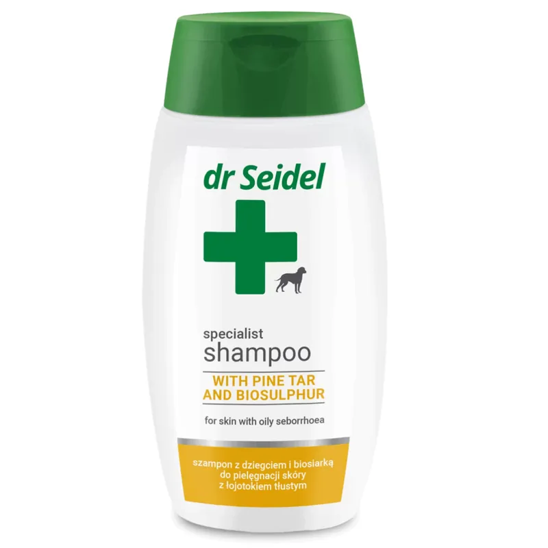Dr. SEIDEL Sampon Dermatocosmetic, cu Biosulfura, Pentru Caini cu Piele Grasa, Antiseboreic si Calmant al Senzatiei Severe de Prurit, 220ml Doar azi